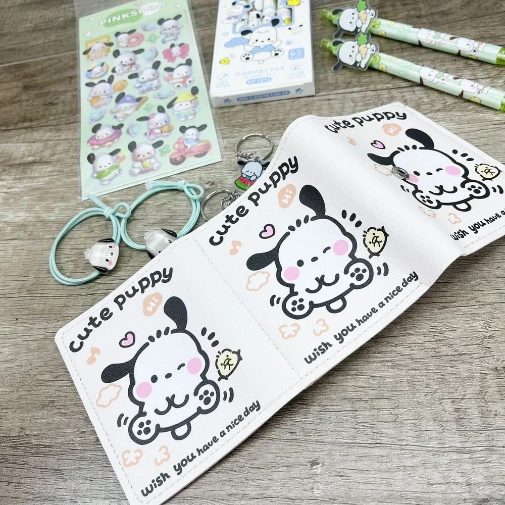 Pochacco Sanrio Stationery Set Wallet Pens Stickers Washi Tape Keychain Bundle
